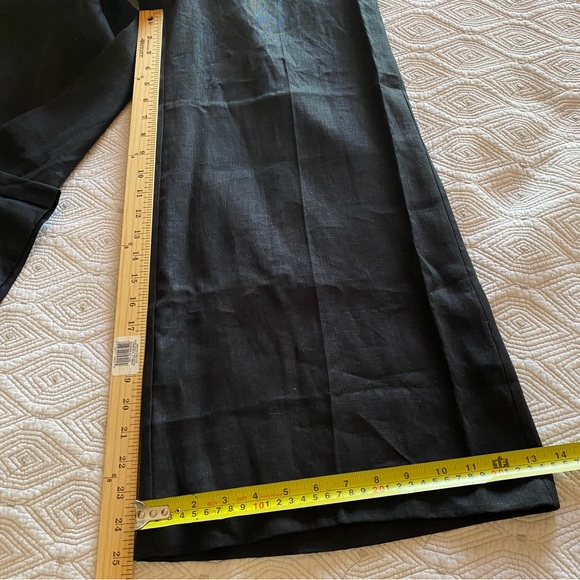 New MNG Black Linen High Waist Croped
Wide Leg Culottes Pants Size M - Picture 14 of 16